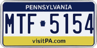 PA license plate MTF5154