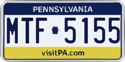 PA license plate MTF5155