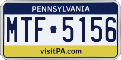 PA license plate MTF5156