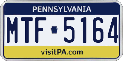 PA license plate MTF5164