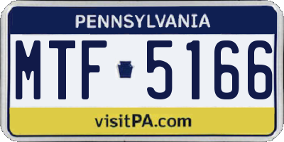 PA license plate MTF5166