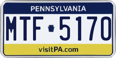 PA license plate MTF5170