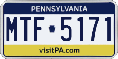 PA license plate MTF5171