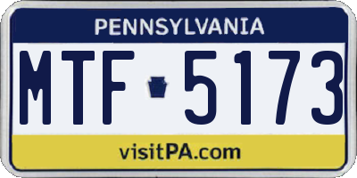 PA license plate MTF5173