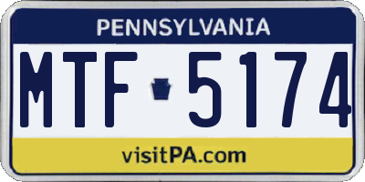 PA license plate MTF5174