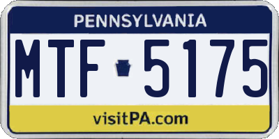 PA license plate MTF5175