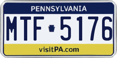 PA license plate MTF5176