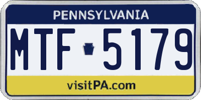 PA license plate MTF5179