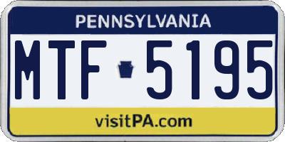 PA license plate MTF5195