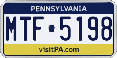 PA license plate MTF5198