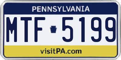 PA license plate MTF5199