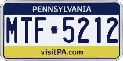 PA license plate MTF5212
