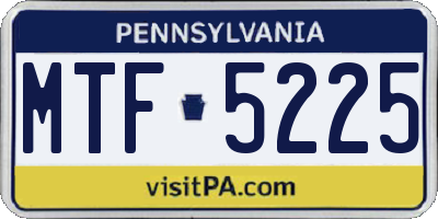 PA license plate MTF5225