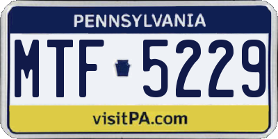 PA license plate MTF5229
