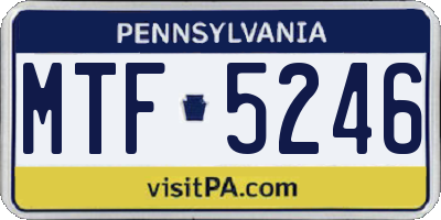 PA license plate MTF5246