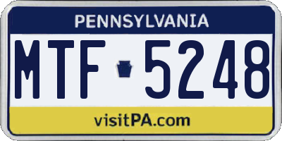 PA license plate MTF5248