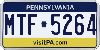 PA license plate MTF5264