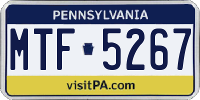 PA license plate MTF5267