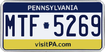 PA license plate MTF5269