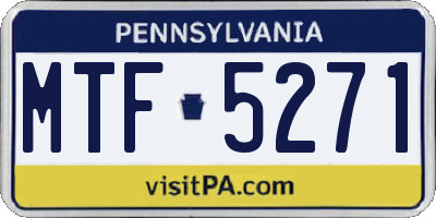 PA license plate MTF5271