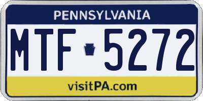 PA license plate MTF5272