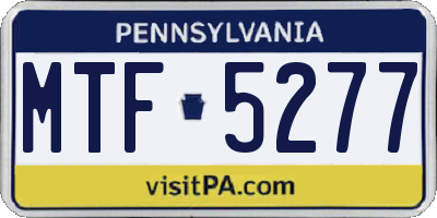 PA license plate MTF5277