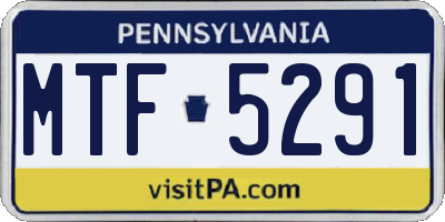 PA license plate MTF5291