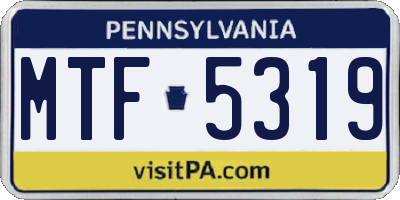 PA license plate MTF5319