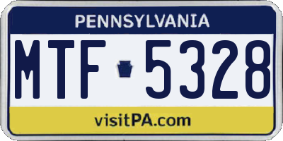 PA license plate MTF5328