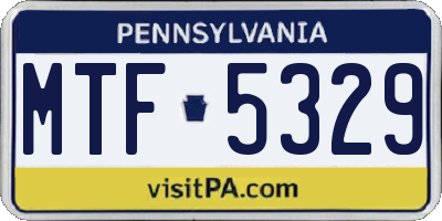 PA license plate MTF5329