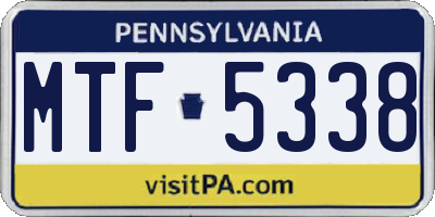 PA license plate MTF5338