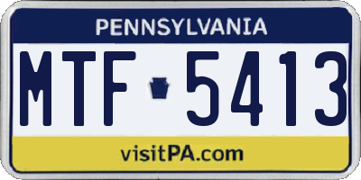 PA license plate MTF5413