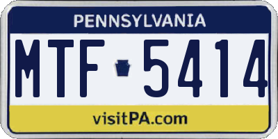 PA license plate MTF5414