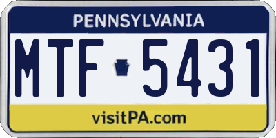 PA license plate MTF5431