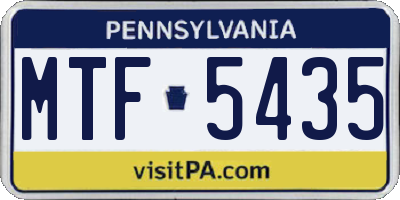 PA license plate MTF5435