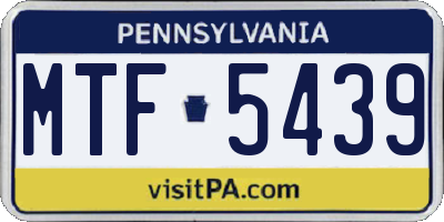 PA license plate MTF5439