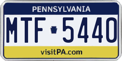PA license plate MTF5440