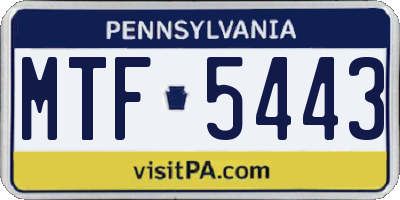 PA license plate MTF5443