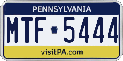 PA license plate MTF5444