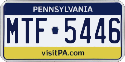 PA license plate MTF5446