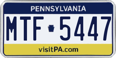 PA license plate MTF5447