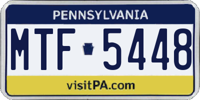 PA license plate MTF5448