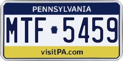 PA license plate MTF5459