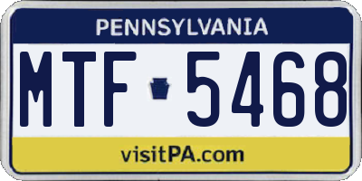 PA license plate MTF5468