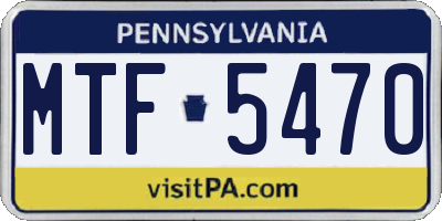 PA license plate MTF5470