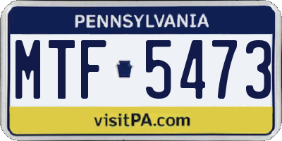PA license plate MTF5473