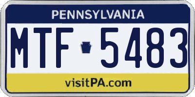 PA license plate MTF5483