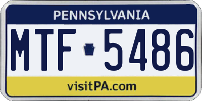 PA license plate MTF5486