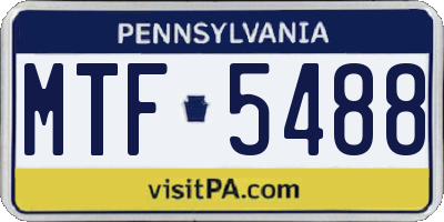 PA license plate MTF5488