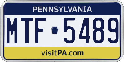 PA license plate MTF5489